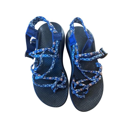 Chaco ZX/2 Classic Double Strap Strappy Sandals in Aztec print blue - Picture 2 of 5